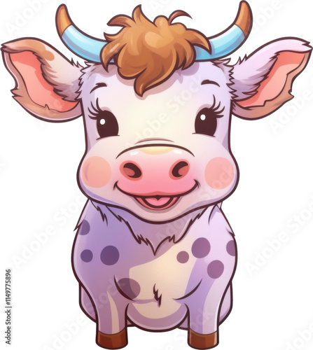 Smiling Cow Sticker photo