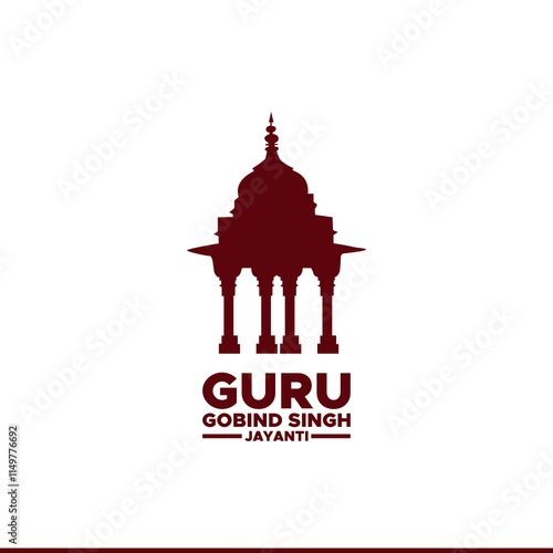 Vector illustration of Guru Gobind Singh Jayanti (birthday), Sikh festival and celebration