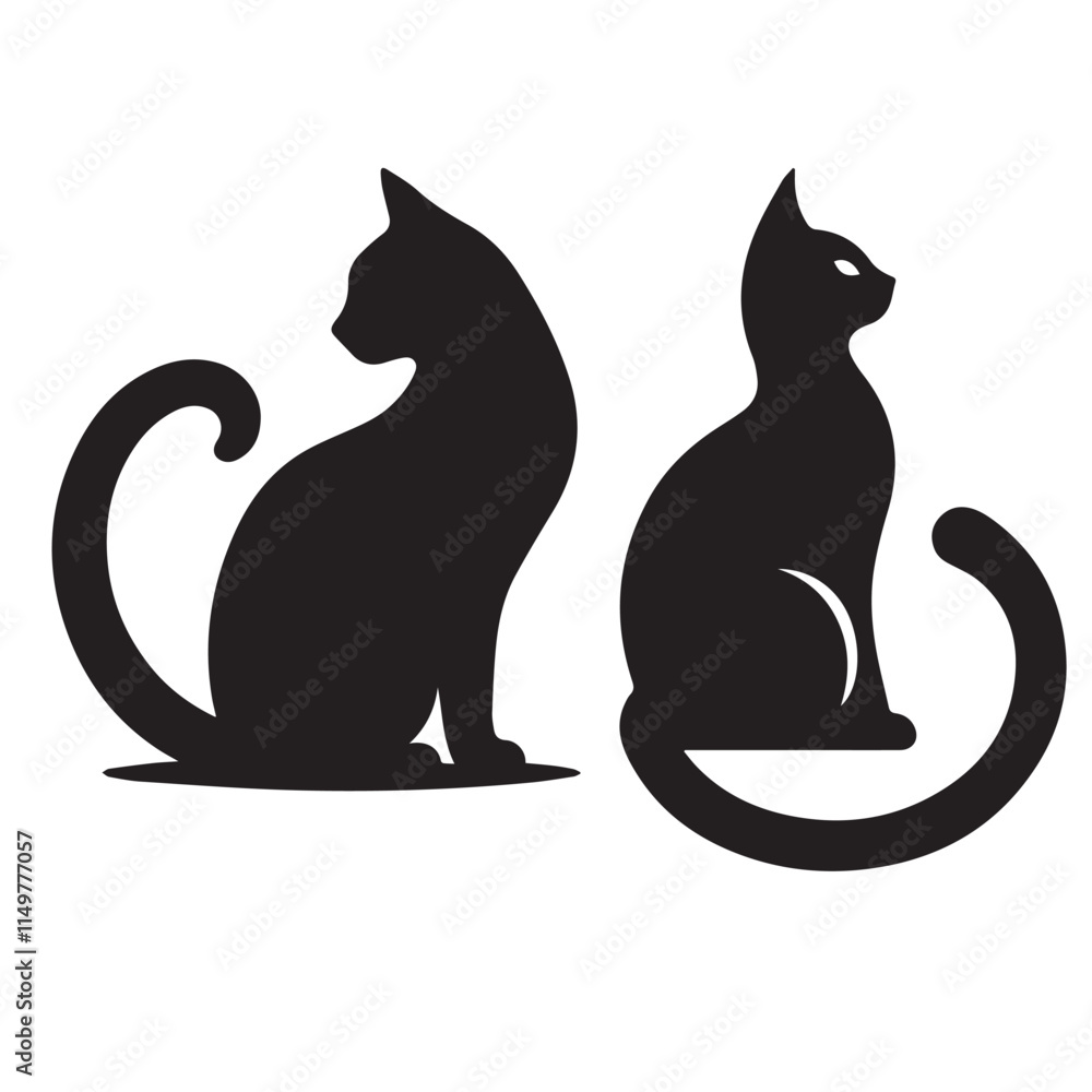 Elegant Cat Silhouette Vector Art for Your Project Elegant Cat Silhouette Vector Art for Your Project