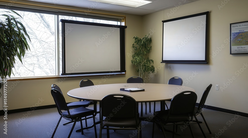 small meeting room is tucked away in the office, offering a quiet space for focused discussions small meeting room is tucked away in the office, offering a quiet space for focused discussions