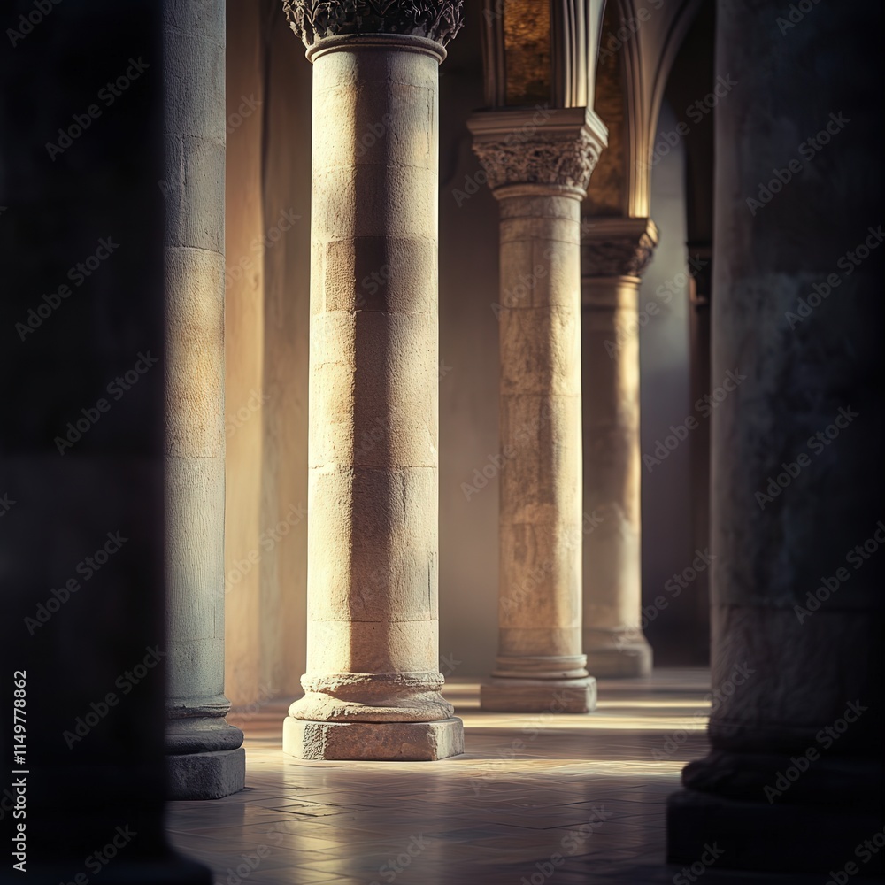 columns in Klis Church, revealing the stunning interior with a focus on the beautiful stone craftsmanship, columns in Klis Church, revealing the stunning interior with a focus on the beautiful stone craftsmanship,