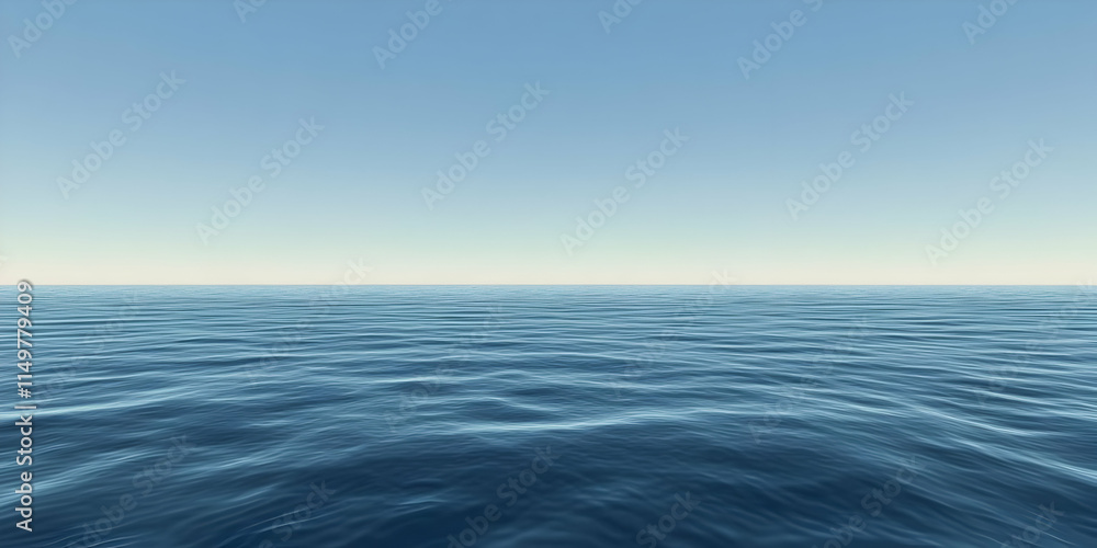 Fototapeta premium A serene view of calm ocean waters under a clear blue sky.