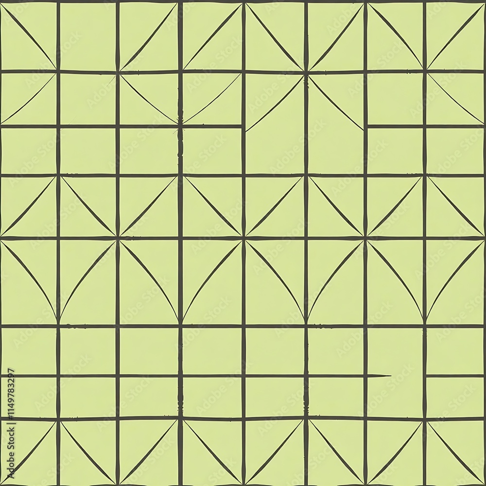 Geometric Green Pattern: A seamless textile design featuring a grid of olive green squares overlaid with a delicate, dark green geometric pattern. Perfect for backgrounds, textures. Geometric Green Pattern: A seamless textile design featuring a grid of olive green squares overlaid with a delicate, dark green geometric pattern. Perfect for backgrounds, textures.