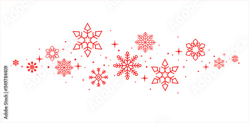 Snowflake icons. Snow. Winter. New Year and Christmas. Winter holidays. Different shapes of snowflakes. A set of editable icons. Vector image.