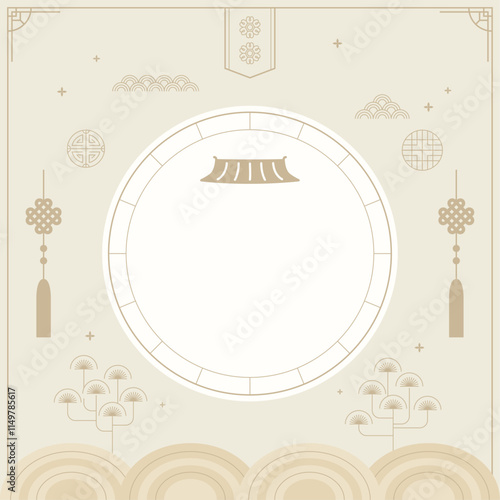 Vector illustration of Korean traditional background.