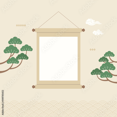 Vector illustration of Korean traditional background.
