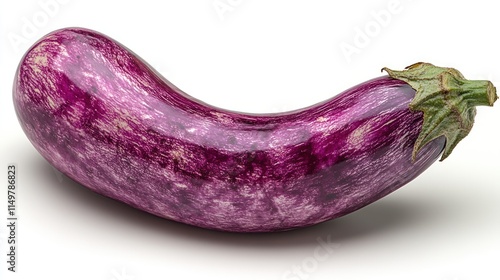 Wallpaper Mural Single vibrant purple eggplant isolated on white background. Torontodigital.ca