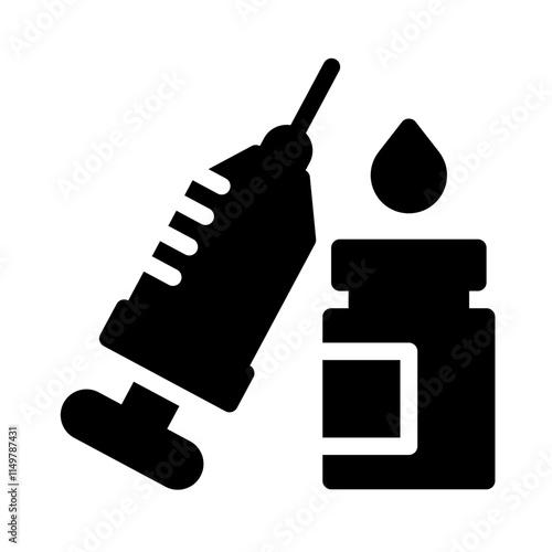 Icon Syringe Injection With Style Glyph