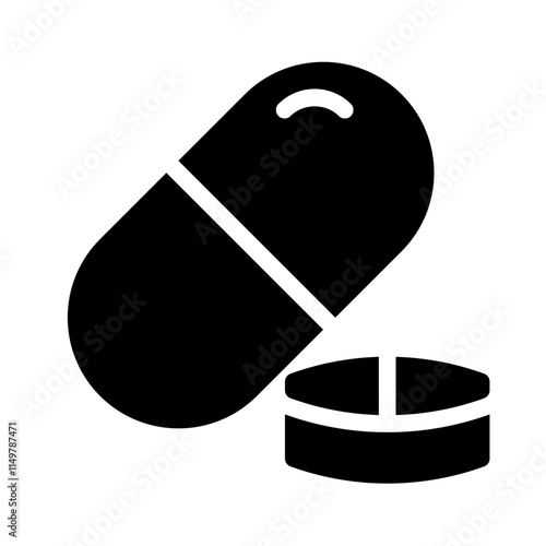 Icon Pill Medicine With Style Glyph