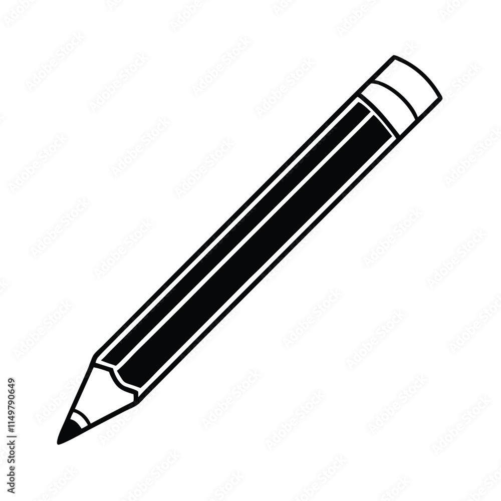a black and white line drawing of a pencil a black and white line drawing of a pencil