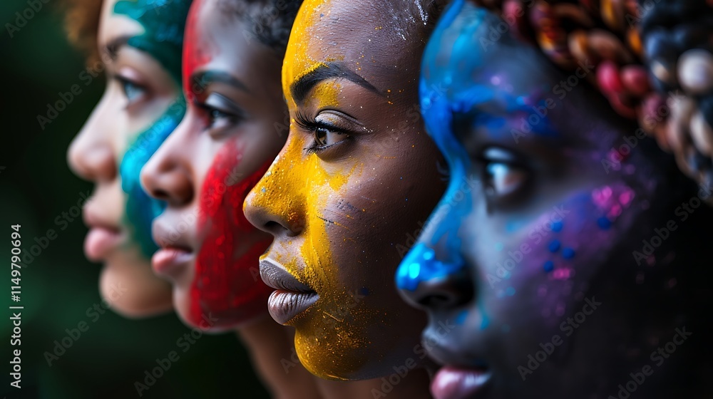 Brightly colored ethnic diversity outlines, showcasing unity. Brightly colored ethnic diversity outlines, showcasing unity.