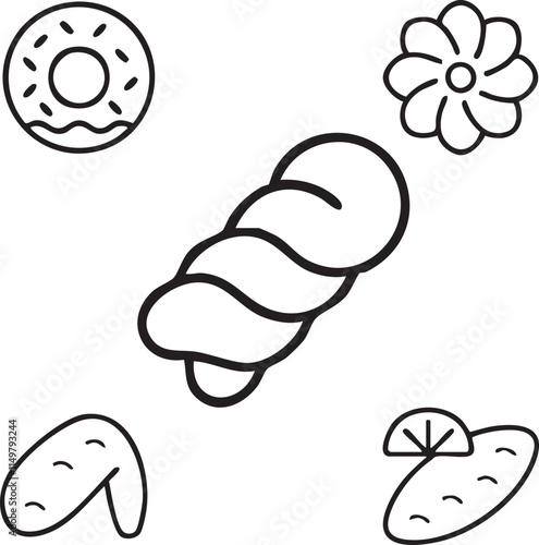 Fast food,Fried chicken,Beverage,Street food vector design icon symbol set