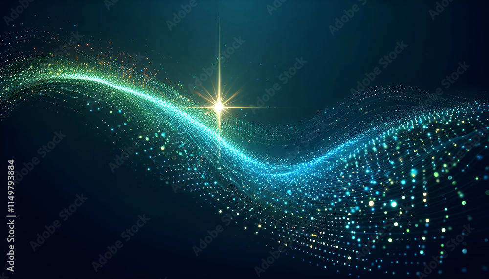 custom made wallpaper toronto digitalAbstract light background. The energy of fractal realms Abstract Waving Particle Technology Background.