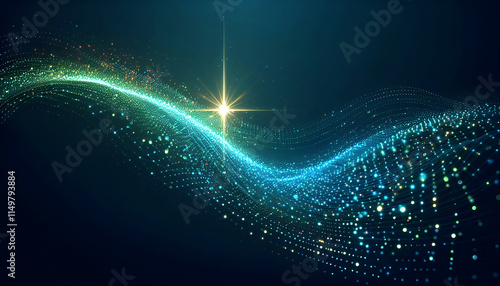 Wallpaper Mural Abstract light background. The energy of fractal realms Abstract Waving Particle Technology Background. Torontodigital.ca