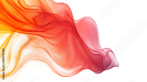 Abstract fiery red and orange gradient background with swirling patterns, creating a dynamic artistic design. Isolated on white background