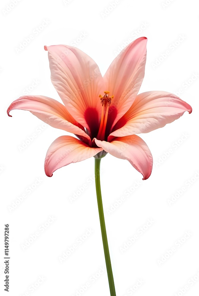 Fototapeta premium pink lily isolated on white background