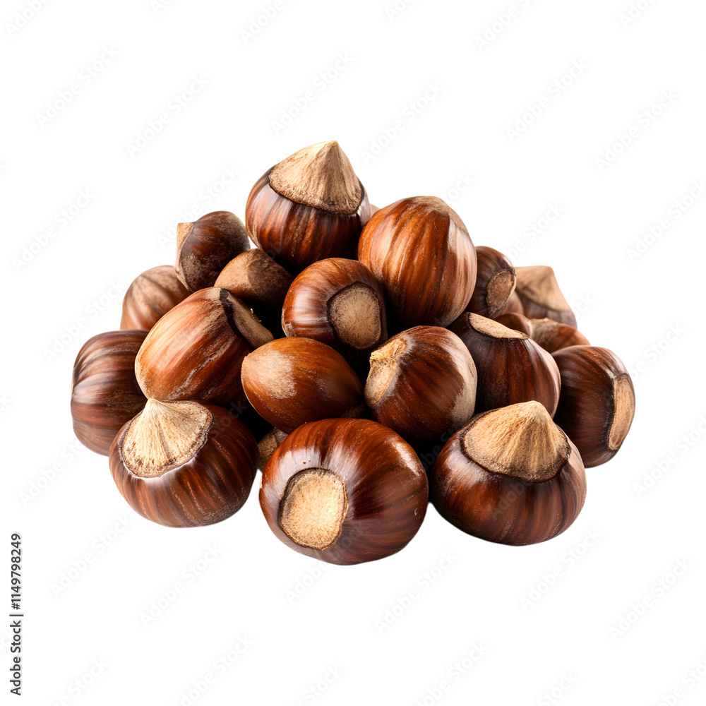Roasted Chestnuts in stuffing isolated on transparent background Roasted Chestnuts in stuffing isolated on transparent background