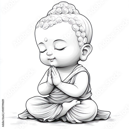 Serene Baby Buddha Meditating in Peaceful Posture photo