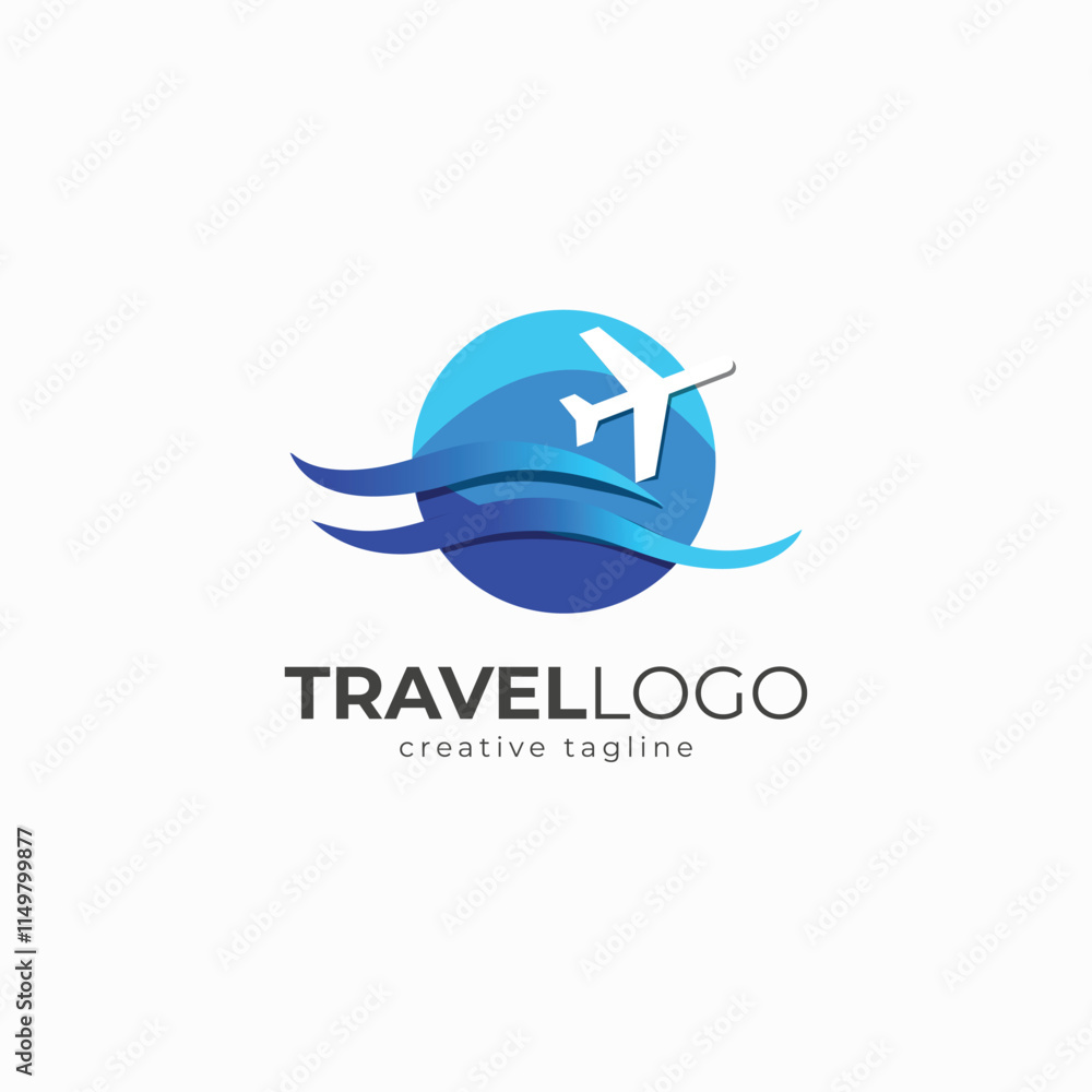 Fototapeta premium Modern Travel logo, Air Travel logo fully editable vector template