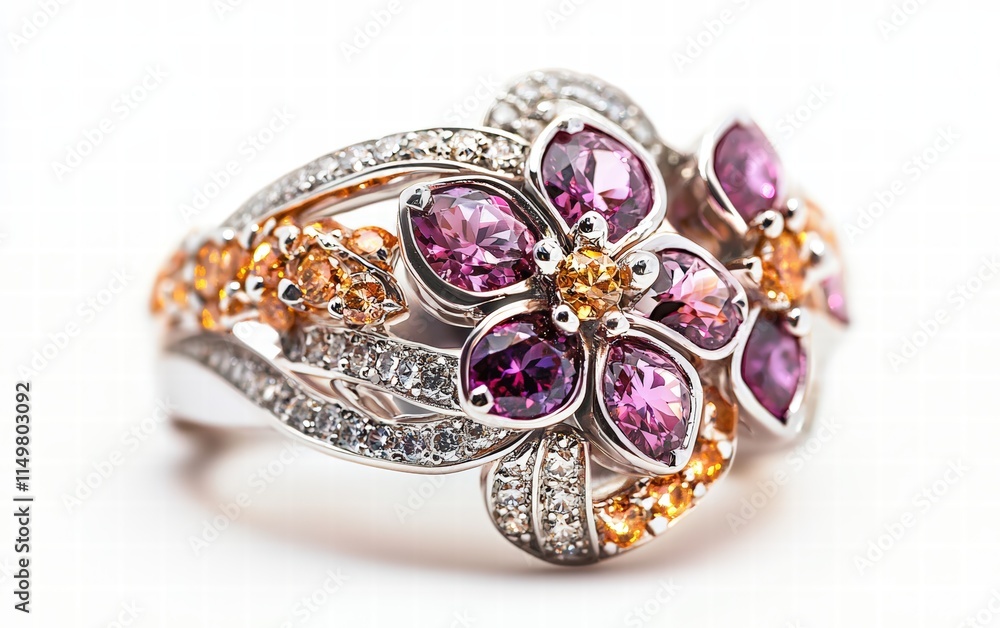 modern beautiful jewelry professional photo. On white background