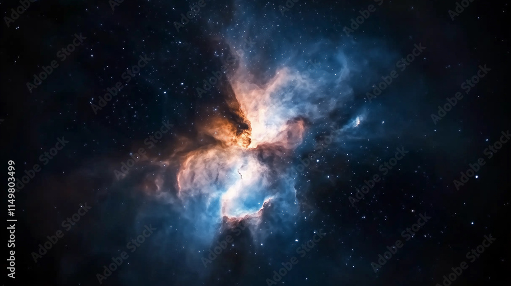 Obraz premium Stunning journey through deep space and vibrant nebula