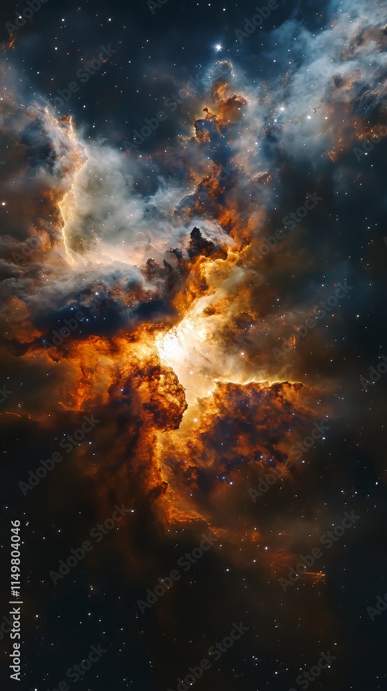 Fototapeta premium Colorful space galaxy cloud nebula. stary night cosmos. universe science astronomy. supernova background wallpaper. space background. Ultra realistic. Photorealistic