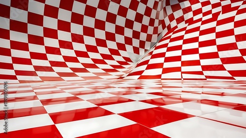 White And Red Checkered Pattern