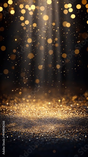 Wallpaper Mural Glitter vintage lights background. dark gold and black. de focused. space background. Ultra realistic. Photorealistic Torontodigital.ca