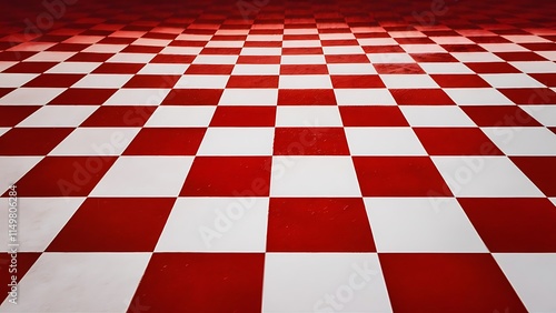 White And Red Checkered Pattern