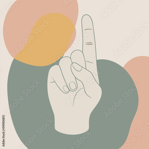 a Hand pointing up with index finger, isolated on a white background.