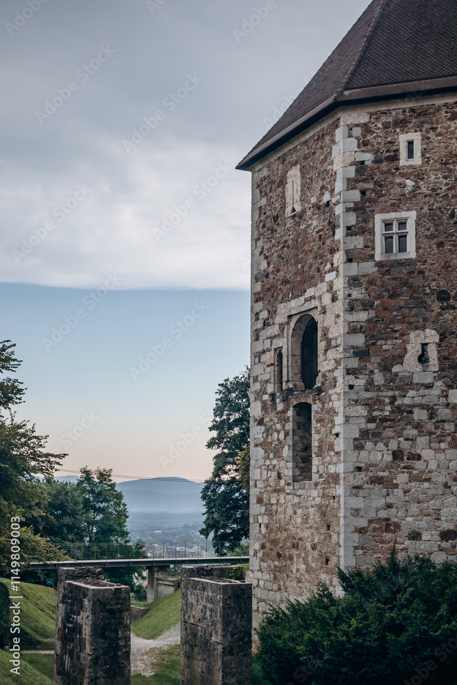 Ljubljana Castle, a castle complex standing on Castle Hill above downtown Ljubljana, the capital of Slovenia. Ljubljana Castle, a castle complex standing on Castle Hill above downtown Ljubljana, the capital of Slovenia.