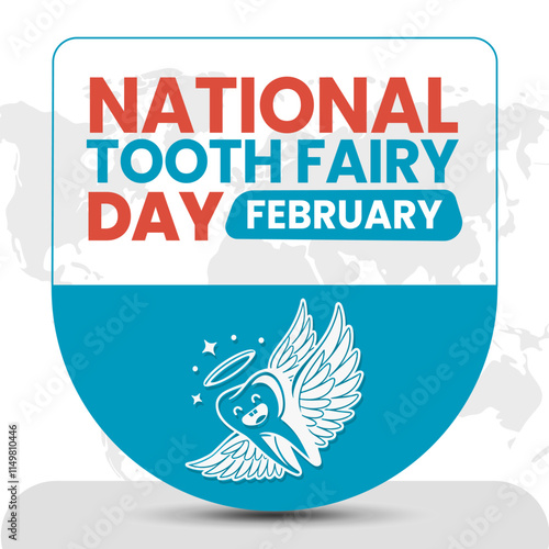 NATIONAL TOOTH FAIRY DAY social media post Vector Illustration on february