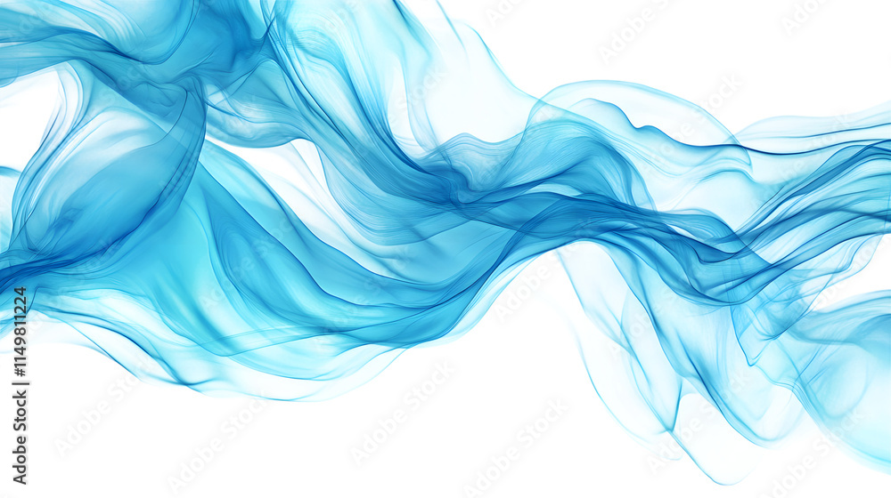 Abstract blue and turquoise flowing textures with intricate patterns, creating a serene and artistic effect. Isolated on white background Abstract blue and turquoise flowing textures with intricate patterns, creating a serene and artistic effect. Isolated on white background