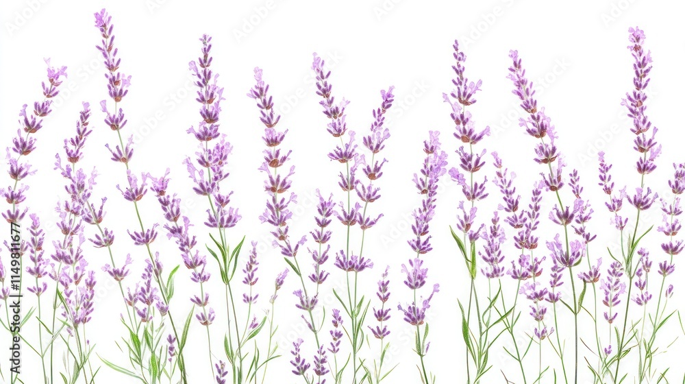 Naklejka premium Lavender flowers isolated on white background.