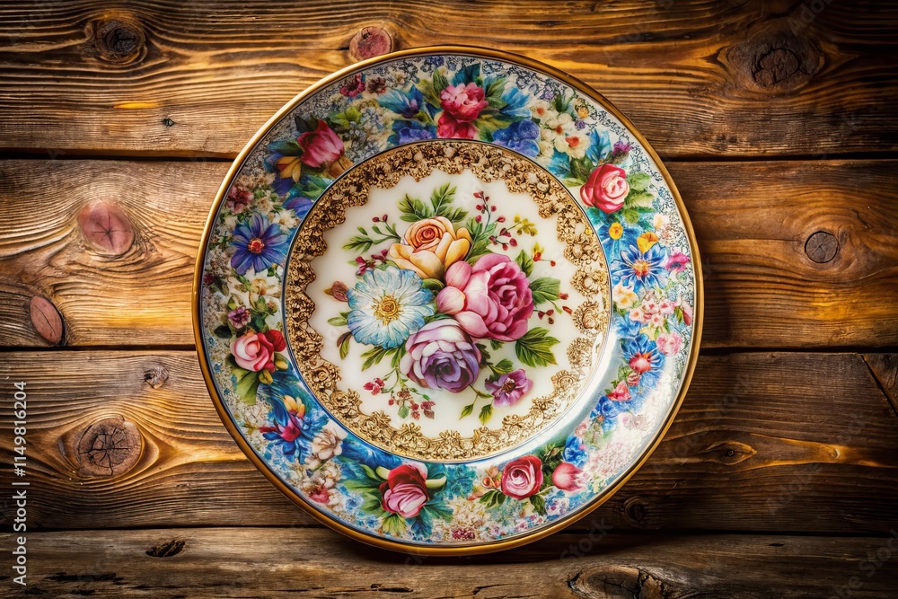 Antique Plate Still Life Photography: Rule of Thirds Composition, Table Setting, Vintage China Antique Plate Still Life Photography: Rule of Thirds Composition, Table Setting, Vintage China