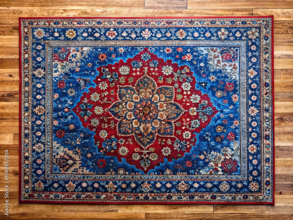 Blue and Red Rug Photography: Rule of Thirds Composition Blue and Red Rug Photography: Rule of Thirds Composition