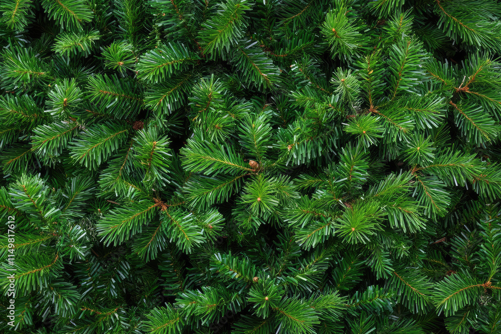 Top view of Christmas tree leaves and branches background Top view of Christmas tree leaves and branches background