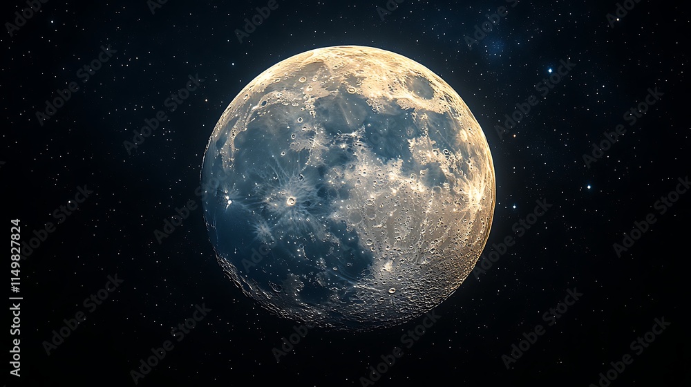 Lunar landscape illuminated by the full moon under a brilliant starry night pictures Lunar landscape illuminated by the full moon under a brilliant starry night pictures