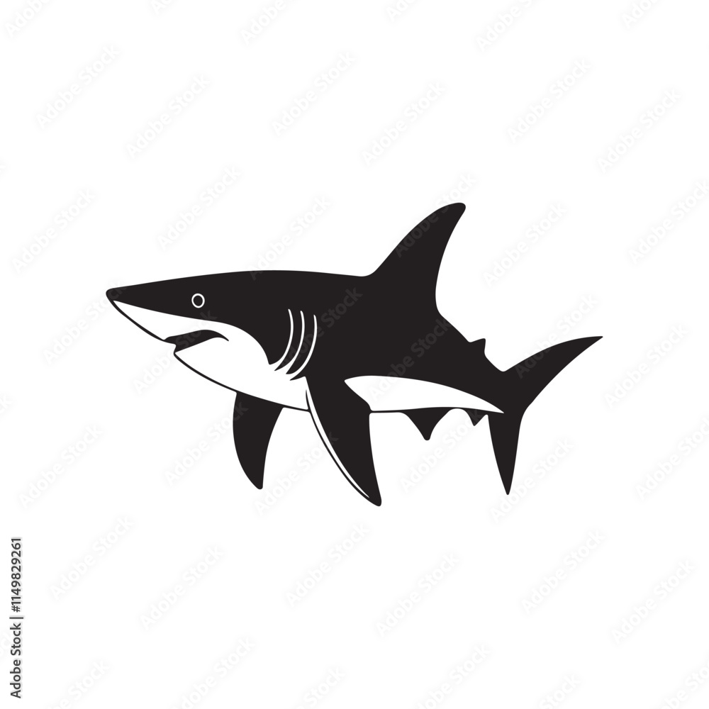 shark silhouette vector line art logo shark silhouette vector line art logo