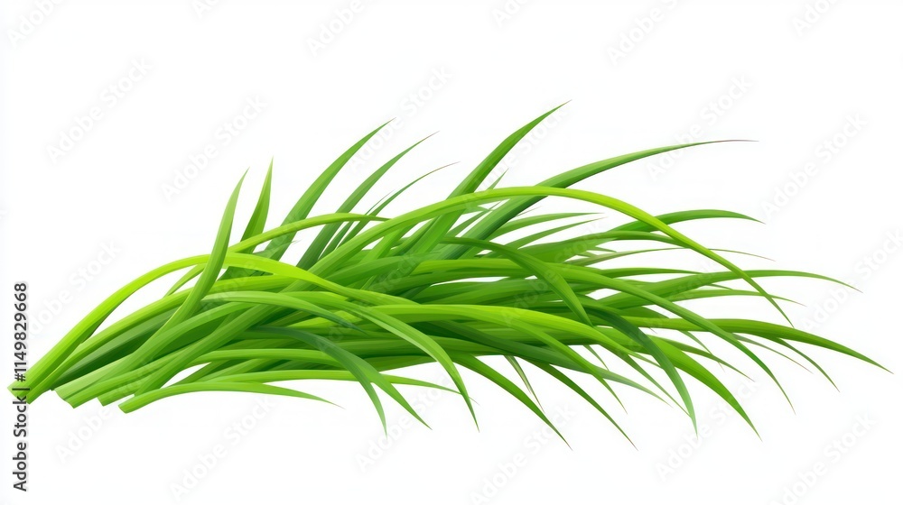 Lush green grass blades isolated on white. Lush green grass blades isolated on white.