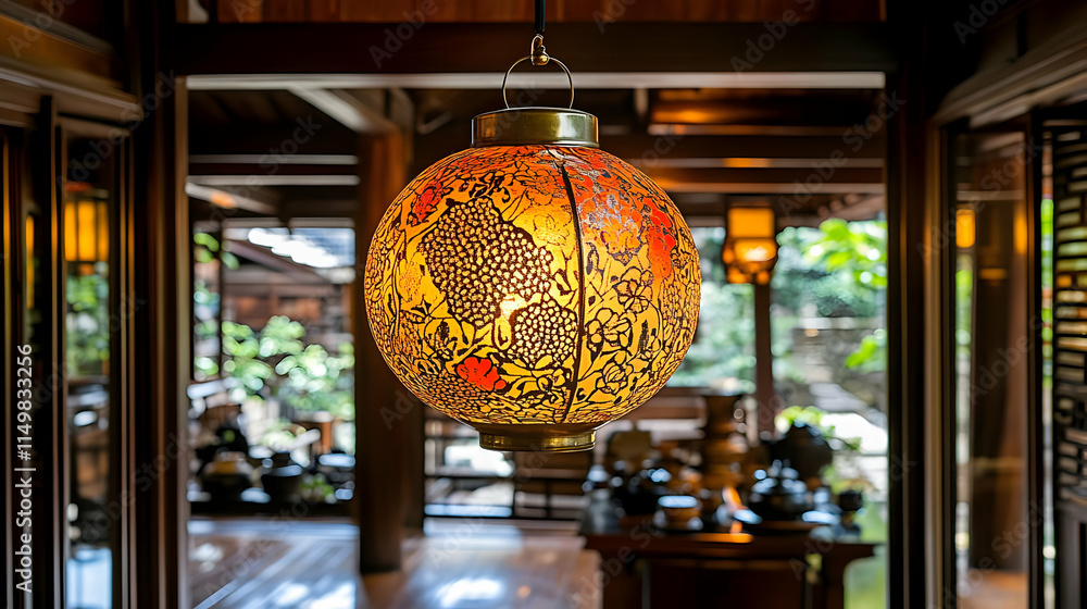 Obraz premium Illuminated Asian Lantern Illustration