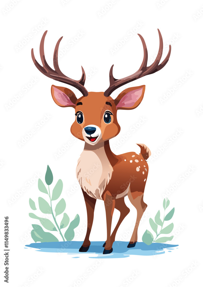 deer with a christmas tree deer with a christmas tree