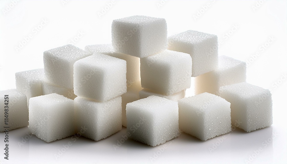 Sugar cubes - White sugar cubes isolated white background Sugar cubes - White sugar cubes isolated white background