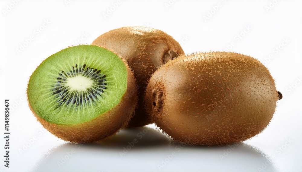 Kiwi fruit on white background - Delicious ripe kiwi fruits isolated white background Kiwi fruit on white background - Delicious ripe kiwi fruits isolated white background