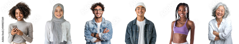 Happy diverse people png cut out element set, transparent background Happy diverse people png cut out element set, transparent background