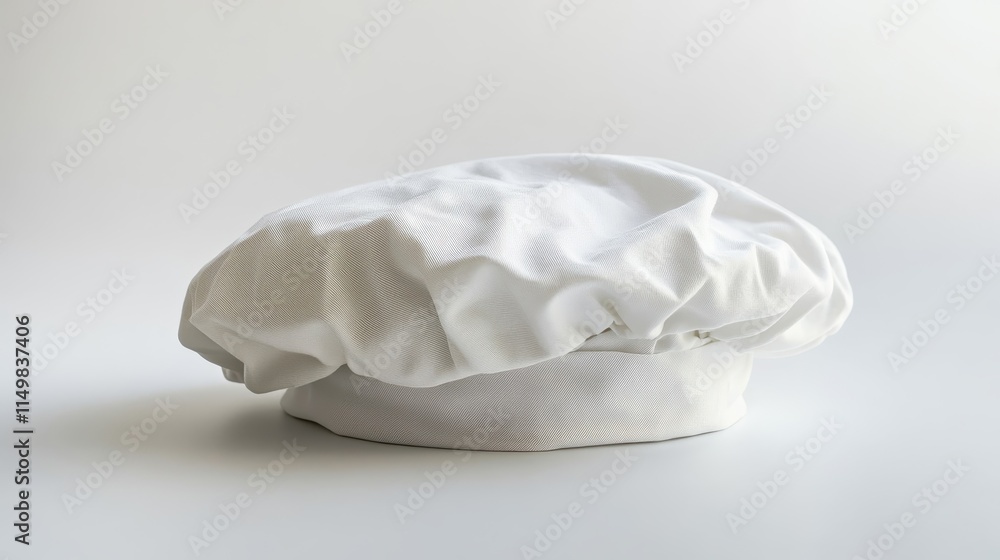 Classic White Chef Hat on a Neutral Background Classic White Chef Hat on a Neutral Background