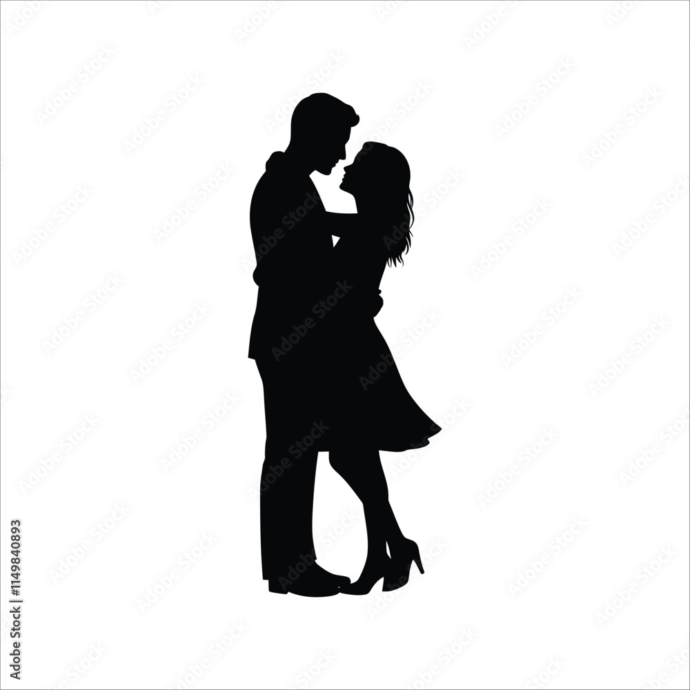black vector couple icon isolated silhouette on white background black vector couple icon isolated silhouette on white background