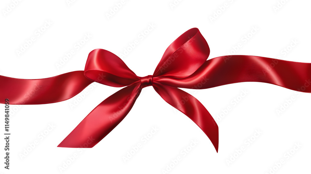 Bright red satin ribbon with smooth loops and vibrant color, perfect for gift wrapping or decorative use. Isolated on transparent background Bright red satin ribbon with smooth loops and vibrant color, perfect for gift wrapping or decorative use. Isolated on transparent background