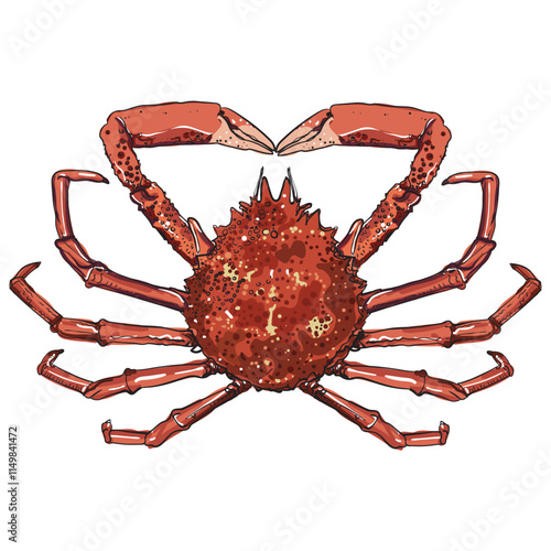 Hand drawing spider crab vector illustration 