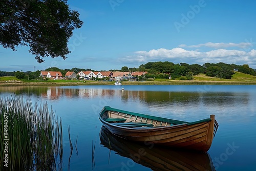 A boat on the river photo